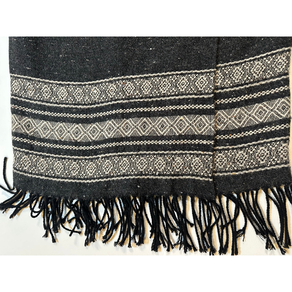 Vintage Karen Kane 90s Wool Fringe Maxi Skirt | Boho Ethnic | Made USA M - Picture 3 of 11